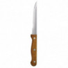 Μαχαίρι κρέατος με ξύλινη λαβή και δακτυλοκόπτη λεπίδα 215 χιλιοστά - Σετ 12 τεμαχίων - Olympia - Fourniresto