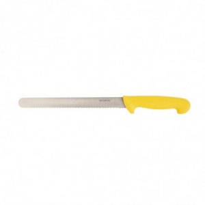 Μαχαίρι Κοπής Κίτρινο Λεπίδα Οδοντωτή 25,5 εκ - Hygiplas - Fourniresto