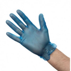 Γάντια Τροφίμων Από Πούδρα Βινυλίου Μπλε Μέγεθος M - Πακέτο 100 - Vogue - Fourniresto