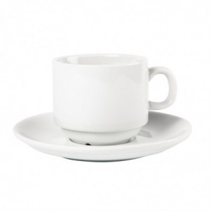 Στοιβαζόμενο Λευκό Φλιτζάνι Τσαγιού Whiteware 200 ml Ø 80 mm - Σετ 12 - Olympia - Fourniresto
