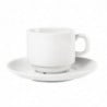 Στοιβαζόμενο Λευκό Φλιτζάνι Τσαγιού Whiteware 200 ml Ø 80 mm - Σετ 12 - Olympia - Fourniresto