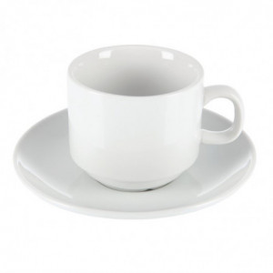Στοιβαζόμενο Λευκό Φλιτζάνι Τσαγιού Whiteware 200 ml Ø 80 mm - Σετ 12 - Olympia - Fourniresto