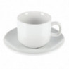 Στοιβαζόμενο Λευκό Φλιτζάνι Τσαγιού Whiteware 200 ml Ø 80 mm - Σετ 12 - Olympia - Fourniresto