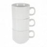 Στοιβαζόμενο Λευκό Φλιτζάνι Τσαγιού Whiteware 200 ml Ø 80 mm - Σετ 12 - Olympia - Fourniresto