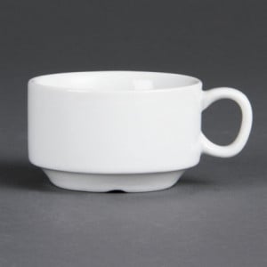 Λευκή Στοιβαζόμενη Κούπα Εσπρέσο 85 Ml Ø 80 Mm - Σετ 12 - Olympia - Fourniresto