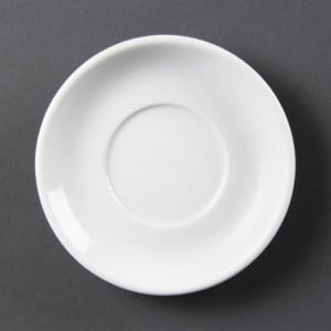 Stackable White Saucer for Espresso Cup 85 Ml - Set of 12 - Olympia - Fourniresto
