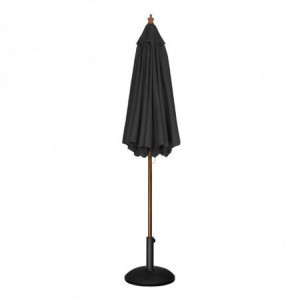 Black Round Parasol Ø 3 M - Bolero - Fourniresto