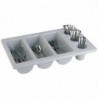 Cutlery Tray Gray with 6 Compartments GN 1/1 325 x 530 mm - APS - Fourniresto
