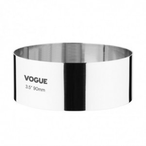 Stainless Steel Mousse Ring Ø 90 mm H 35 mm - Vogue - Fourniresto