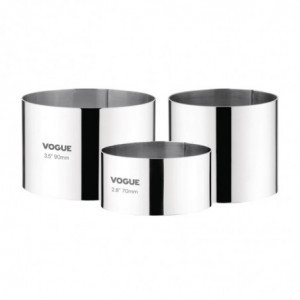 Stainless Steel Mousse Ring Ø 90 mm H 60 mm - Vogue - Fourniresto