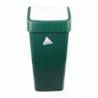 Κάδος ανακύκλωσης πράσινος από πολυπροπυλένιο με καπάκι που ανοίγει με χτύπημα 50 L - Scot Young - Fourniresto