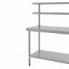 Stainless Steel Table With 2 Upper Shelves 1800 X 600 Mm - Vogue - Fourniresto
