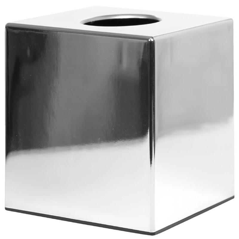 Shiny Chrome Cube Tissue Box - Bolero - Fourniresto