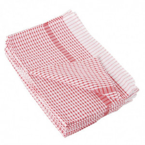 Κόκκινη πολυβαμβακερή πετσέτα - Σετ 10 τεμαχίων - Vogue - Fourniresto