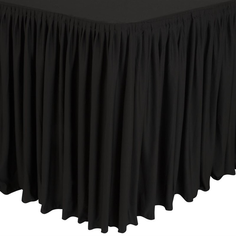 Μαντήλι και φούστα τραπεζιού σε μαύρο χρώμα με πτυχώσεις 750 x 1820 χιλιοστά - FourniResto - Fourniresto
