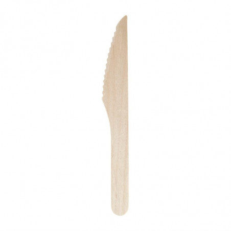 Biodegradable Wooden Knife 165 mm - Pack of 100 - Fiesta Green - Fourniresto