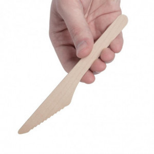 Μαχαίρι από βιοδιασπώμενο ξύλο 165 χιλιοστά - Πακέτο των 100 - Fiesta Green - Fourniresto