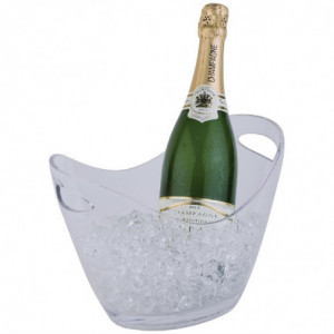 Wine or Champagne Bucket Transparent with Handles 2 Bottles - APS - Fourniresto