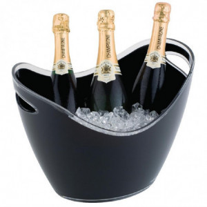 Black Wine or Champagne Bucket with Handles 3 Bottles - APS - Fourniresto