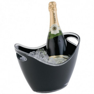 Black Wine or Champagne Bucket with Handles 2 Bottles - APS - Fourniresto