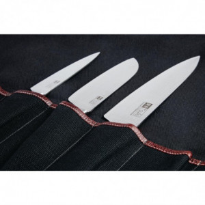 Θήκη μαχαιριών από μαύρο καμβά 9 θέσεων - FourniResto - Fourniresto