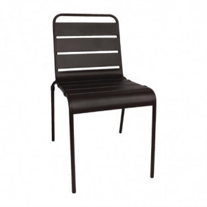 Αναδιπλούμενη καρέκλα με μαύρες λαμαρίνες από χάλυβα - Σετ 4 τεμαχίων - Bolero - Fourniresto
