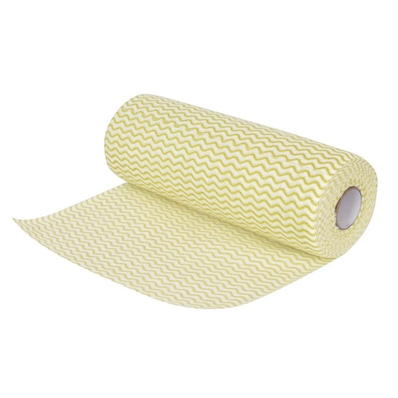 Yellow Non-Woven Cloth Roll of 100 - Jantex - Fourniresto