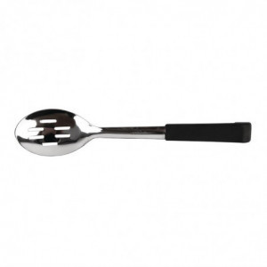 Perforated Serving Spoon Black Handle Stainless Steel 340 mm - Vogue - Fourniresto