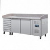 Pizza Counter with Marble Top - 2 Doors 7 Dough Drawers - U Series - Polar