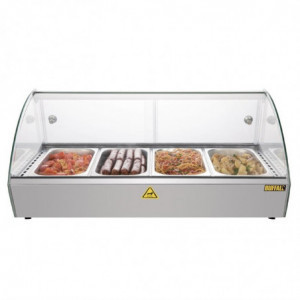 Slim 220L Heated Self-Service Display Case - Buffalo - Fourniresto