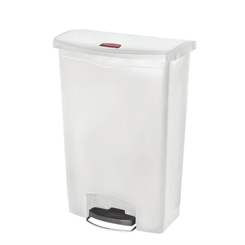 Κάδος με πεντάλ Slim Jim StepOn λευκός 90L - Rubbermaid - Fourniresto