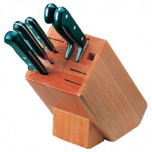 Wooden 9-Piece Knife Block - Vogue - Fourniresto