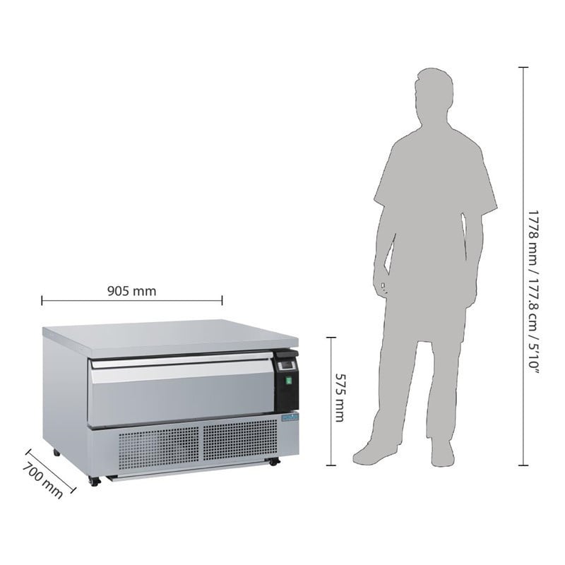 Βάση με διπλό ψύξη 1 συρτάρι σειρά U 2x GN 1/1 - Polar - Fourniresto