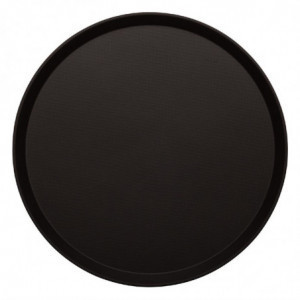 Round Non-Slip Black Fiberglass Tray Treadlite Ø 405 mm - Cambro - Fourniresto