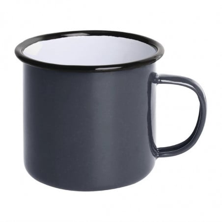 Large Enamel-Coated Steel Soup Mug 670ml - Set of 6 - Olympia - Fourniresto