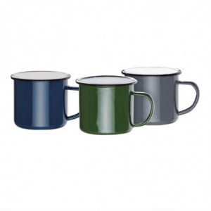 Large Enamel-Coated Steel Soup Mug 670ml - Set of 6 - Olympia - Fourniresto