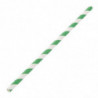 Compostable Striped Green and White Paper Straws 210mm - Pack of 250 - Fiesta Green - Fourniresto