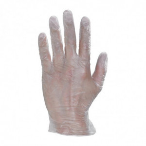 Απορριπτικά γάντια από βινύλιο χωρίς πούδρα μεγέθους S - Πακέτο 100 τεμαχίων - FourniResto - Fourniresto