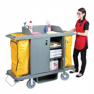 Cleaning Trolley with Polypropylene Doors - Jantex