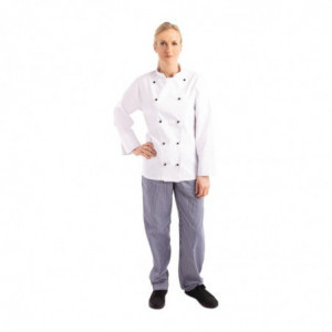 Unisex Chicago Long Sleeve White Chef Jacket Size L - Whites Chefs Clothing - Fourniresto