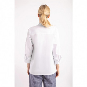 Unisex Chicago Long Sleeve White Chef Jacket Size M - Whites Chefs Clothing - Fourniresto