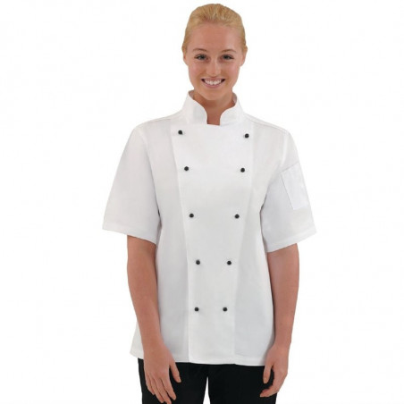 Σακάκι Κουζίνας Unisex Σικάγο Με Κοντά Μανίκια Λευκό Μέγεθος S - Whites Chefs Clothing - Fourniresto