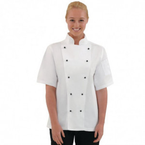 Unisex Chicago Short Sleeve White Kitchen Jacket Size Xs - Whites Chefs Clothing - Fourniresto