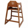 Υψηλή καρέκλα με ξύλινο φινίρισμα σε σκούρο ξύλο - Bolero - Fourniresto