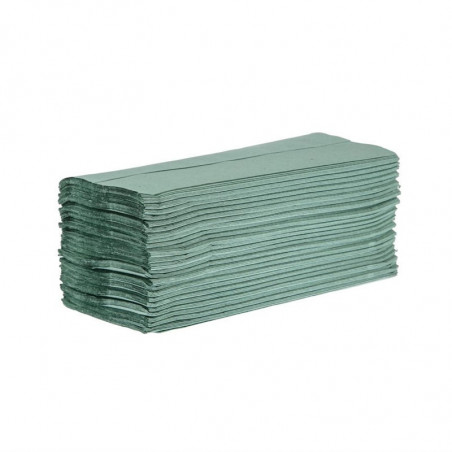 Χαρτοπετσέτες Χεριών 1 Φύλλο Πτυσσόμενες σε Σχήμα Ζ Πράσινες - Σετ 12 - Jantex