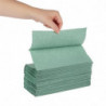 Hand Towel 1 Fold Z-Fold Green - Pack of 12 - Jantex