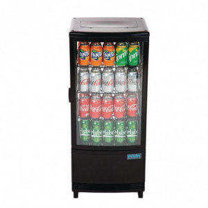 Black Refrigerated Display Case With Curved Doors 86 L - Polar - Fourniresto