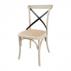 Oak Sand Chair with Crossed Backrest - Set of 2 - Bolero - Fourniresto