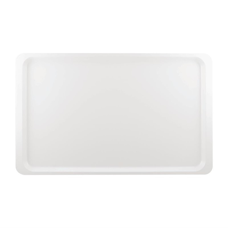 Polyester GN1/1 530x325mm White Service Tray - Roltex - Fourniresto