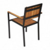 Steel and Acacia Chairs - Set of 4 - Bolero - Fourniresto